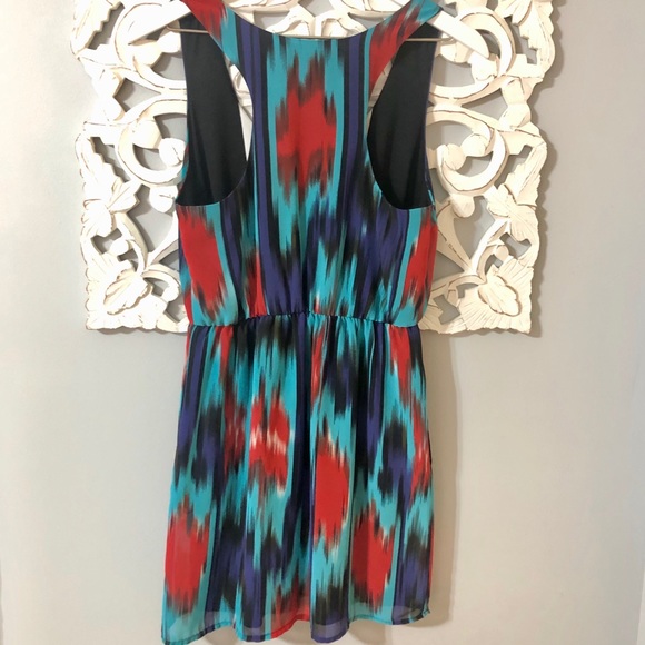 Starring at Stars OU Ikat & Tie-dye Print Dress - Picture 2 of 4